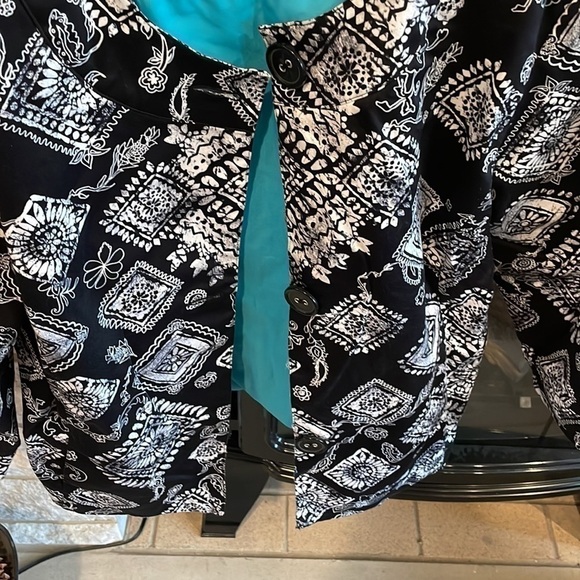 Coldwater Creek blazer size 12 black white - Picture 3 of 7